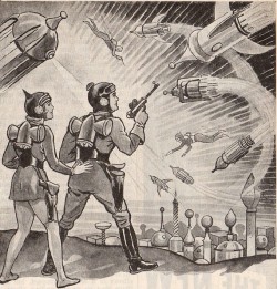 Illustration of Buck Rogers in the 25th Century which was voted most popular radio program in 1936, sponsored by COCOMALT.