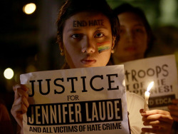 bimb3tte:  On Oct. 15, Jennifer Laude, a transgender Filipina woman was found dead in a motel in Olongapo City, with her head resting against the side of a toilet bowl. Source She had multiple injuries around her neck and according to her autopsy, died