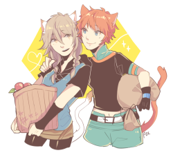 foxkunkun:  I loved drawing some cat girls for the lamento 69 min prompt today (pﾟ∀ﾟq)   