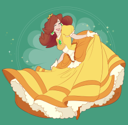 derptyme:    DAY 20 of 365 Daily Art Challenge    Princess Daisy! I’ll be doing Zelda princesses in this style starting tomorrow~ 