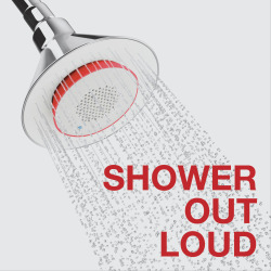 kohler:  Your music, your shower. Sing. Refresh. Energize. Escape. The Moxie showerhead   wireless speaker delivers up to 7 hours of audio by pairing wirelessly with your Bluetooth® enabled device. Just you   water   clean, clear sound, and its only