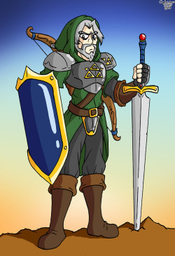 My design for an older version of Link from the Legend of Zelda. Partially inspired by Geralt from the Witcher. 