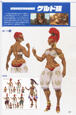 pocketseizure: Breath of the Wild Master Works, Page 127 The Gerudo, the Proud Women of the Desert The Gerudo are a community of women who live in the Gerudo Desert, where they have expertly adapted to life in the harsh climate. They are characterized