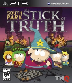 gamefreaksnz:  ‘South Park: The Stick of Truth’ box art revealed  The box art for the Stick of Truth features Cartman, Stan, Kyle, Kenny and Butters.  THQ needs something outside of wrestling games, the way EA needs something outside of sports games.