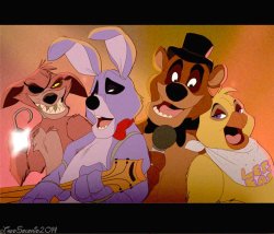 lyriumhappytrail:  geltydrake:  If Don Bluth made Fnaf! Not my art but… it’s amazing!!!!! The Artist is: http://dwarfdraco.deviantart.com/ All the compliments to him!!!!  Holy fucking shit this is so good I just called everyone in house to come look