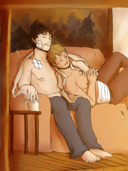 memorypalaceofwillgraham:  bayobayo:  Good morning Here’re our two hubbies, post-fall, sitting and cuddling and enjoying the sunrise for the lovely @memorypalaceofwillgraham :3  OH *clutches heart* this is exactly what I was hoping for, it is absolutely
