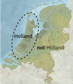 Holland is the most populated and culturally dominant part of the Netherlands, hence the conflation of one with the other. But in fact, the geographical area comprised by Holland is relatively small, and only covers two of the Netherlands’ 12 provinces: