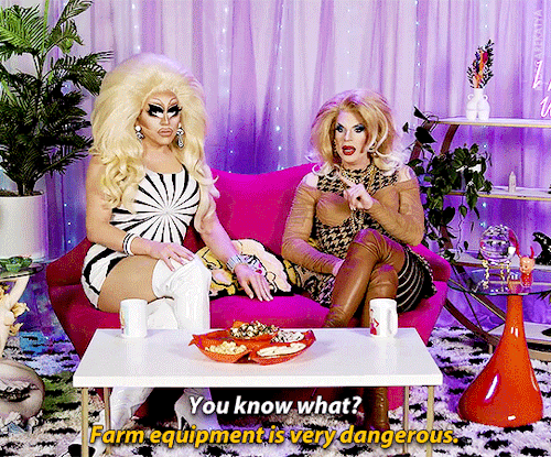 but-sometimes-im-not:  redscarekatya:TRIXIE &amp; KATYA REACT TO TEXAS CHAINSAW MASSACRE they both looked so fucking good this ep   It&rsquo;s all a matter of perspective, I suppose, but I just get the general feeling Trixie&rsquo;s look is designed to