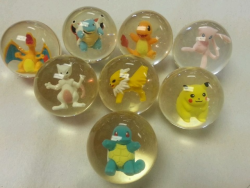 blazikendall:  My brother and I begged my mom to buy us one when were little bc they were horribly overpriced of course and she finally gave in..he got jolteon and I got mew and we spent hours trying to chew the toy out of the ball and it turns out that