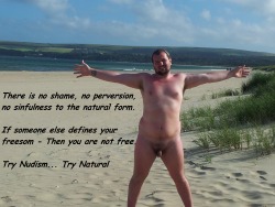 centauri4-naturism:  marknudy:  Got the idea after seeing someone else posted a pic like this.  I really like these photographs with quotes! Â It personalizes them, communicates a message or (at least) puts some context to the image. Â We can even take