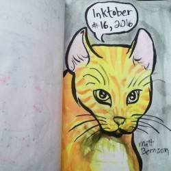 Inktober #16. Kitty because meow. #cat #inktober #art #drawing #ink #artistsoninstagram #artistsontumblr #pentelbrushpen #meow