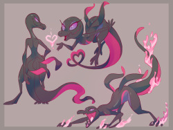 artsyfeathersartsyblog:Was playing Pokemon Sun over Thanksgiving break and found Salazzle to be not only a beautiful design but a whole lot of fun to have on the team. So, I wanted to do a few sketchies.  my gurl &lt;3 &lt;3 &lt;3