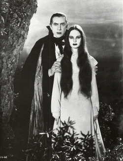 Publicity still for Mark of the Vampire with Bela Lugosi and Carol Borland. From The Dracula Scrapbook, by Peter Haining (Souvenir Press, 1987). From a charity shop in Sheffield.