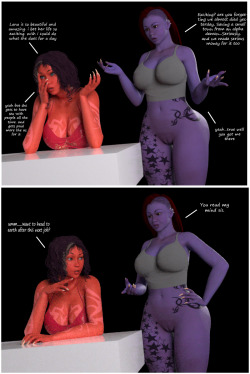 evolluision:  made a small comic. YAY! They are talking about lana from Supro. Lir has a huge crush on her :p http://www.intrigue3d.com/?page_id=999