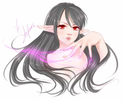 chiichanny:  For Steffydoodles &lt;3her FFXIV character, i think she is lovely!  Omgshhh look at this beauty right here!!! Look how pretty everything is about this drawing! I told her to link me her FFXIV character so I could gift her birthday and she