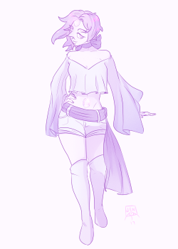 And the final fusion from the Dweeb Team is Chalcedony! The fusion between @l-sula-l‘s Gemsona Lilac and @atta‘s Gemsona Selenite! AKA Pastel aesthetic beauty goals oh my god!! I love their design!! 
