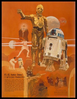 starwars:  Would you believe that this gorgeous poster was a part of a 4-piece promotional set sold at a fast food burger chain? Believe it. (¼)