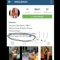 Okay so a lot of you have hit me up about this page. As much as a lot of you wished Jenaveve was on instagram she is not! Always read the fine print.  The people running that page are fans just like all of us. So if you love Jenaveve give @missjenav a