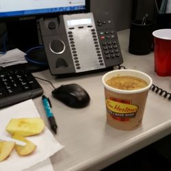 Trying to start my days on a healthier note. #Oatmeal #Apples #TimHortons #TimmyHoes