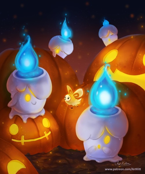 artkitt-creations: Litwick Halloween🎃    Check out my Patreon for full res images, WIP’s, sketches and more: https://www.patreon.com/ArtKitt  Prints, stickers, shirts Commission info 