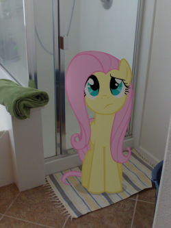 madame-fluttershy:  My Little Fluttershy: Get In The Shower by ~JudgementMaster  D'aww :3