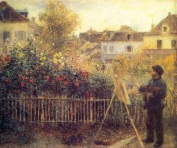 numanbaba:  Claude Monet Painting in his Garden at Argenteuil by Pierre-Auguste Renoir, 1875 