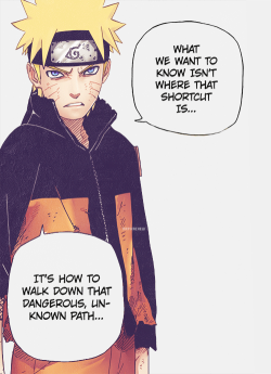 mrpikachew:   To be Hokage means to endure that pain... to walk in front of everyone and lead by example... To be the one who destroys any obstacles and paves the way for everyone else.   There are no shortcuts to becoming Hokage! And no shortcuts to