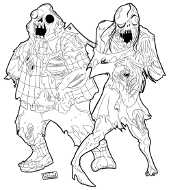 This was commissioned by someone on deviantART called Natsutanaka, and she just wanted me to make line art of a male and female zombie.