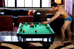 marcusmccormick:  Professional fitness / underwear model Kyle Coleman rocking out “Billiards” in Calvin Klein briefs.  Concept and Photography by Marcus McCormick (FULL SET) 