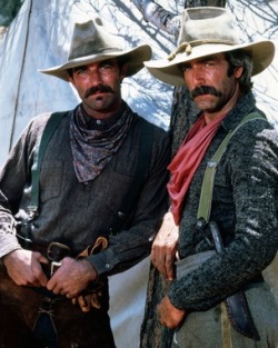 infaithispeace:  tom selleck &amp; sam elliott  I always thought Tom Selleck, while smoking-hot, was the cut-rate knockoff of ol&rsquo; Sam&hellip;