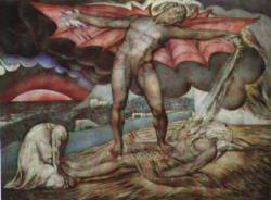 satanism:  Satan Inflicting Boils on Job, by William Blake