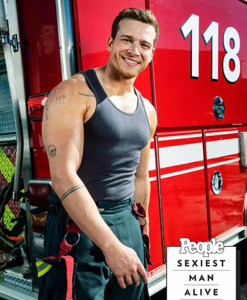hotcelebritymenilike:  TV Firefighters from Sexiest Man Alive 2022Oliver Stark, Ryan Guzman, Peter Krause, and Kenneth Choi from 911Julian Works and Brian Michael Smith from 911 Lone StarJay Hayden from Station 19Taylor Kinney from Chicago Fire