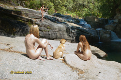 naked-club:  The Naked Club and friends hanging out in the rivers and waterfalls of California. Join us next time we’re in you’re area, we visit California often and live in Toronto ourselves.  The GTA should be seeing monthly events by us this summer,