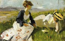 impressionism-art-blog:  Two Women on the Hillside, Franz MarcMedium: oil,canvashttps://www.wikiart.org/en/franz-marc/two-women-on-the-hillside-1906
