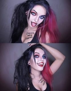 kamikame-cosplay:  Crazy Harley Quinn.  Make-up by Andrasta  