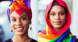 lgbtlaughs:  Muslim designer’s ‘pride hijab’ to spread message of love at gay Mardi Gras The headscarf, created as part of a campaign to push for same-sex marriage in Australia, sold out days after it was launched in October, Australian-Sri Lankan