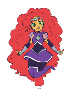 actionkiddy:  Starfire redesign~ plus Dick Grayson for fun. XD I kinda went for a space princess type of thing~ cute but still kickbutt~ 