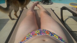 cdlittler:  partialasian:  Some more shots from today, don’t mind the dog scratches on my thigh :c  Yummy tummy your amazing 