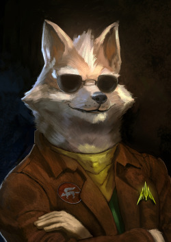 mexdragoon:  James McCloud Yet another quick painting Fan Art of Star Fox.  - James McCloud, ace pilot, founder of “Star Fox” and father of Fox McCloud, current leader of the Star Fox Team. -  A little late for Father´s Day but here you go.  Hope
