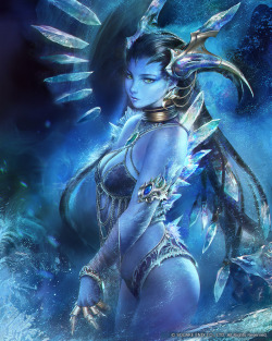 lunamanar:  Final Fantasy Shiva by agnidevi [From the description:“  Typically artists complain how they’re constrained while working on established series yet Square opted for full carte blanche here. They basically said we need Shiva for that new