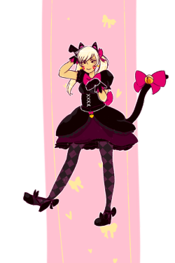 fawndeity: the ears and poofy outfit say tokyo mew mew but the hair and black cat say sailor moon