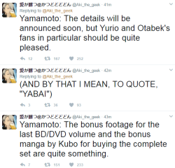 fuku-shuu: Translations of Yamamoto Sayo’s interview in PASH! May 2017 - an upcoming surprise (!) and another character detail! Sorry about the confusing order of tweets…the first set should be read from bottom-to-top and the second top-to-bottom.