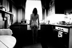 wyoh:  photophagous:  natural light, black and white, wide angle with kitchen bunslove  Mark James 