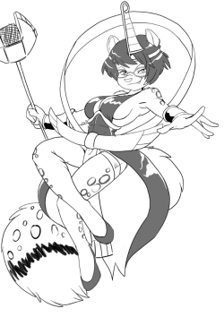 Commission from this mornings sketch stream of Weirdseal&rsquo;s Odessa dressed up as Eliza from Skullgirls  Patreon    Ko-Fi    Tumblr   Inkbunny    Furaffinity