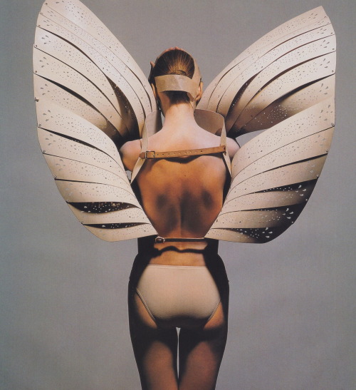 a-state-of-bliss:  Vogue US Dec 2001 - Alexander McQueen outfit by Irving Penn