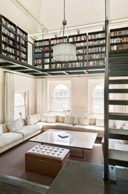 embergale:  stylish-homes:  Loft with second floor Library via reddit  @xanelen 