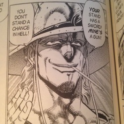 oku-yas:  otakubvsed:  yotsu-box:  Hol Horse and every other Jojo character stopped smoking because Araki realized that he dislikes the smell of cigarettes  “I figured what the heck” this is literally the only commentary necessary for all of jjba.
