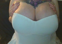 fuckmylittlecuntdaddy:  my boobs like so cute in this dwess ^.^  Beyond cute!