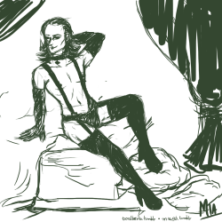 miagb:  Just a sketch of Loki I did here (: There is a SFW version if you prefer to reblog it: Here 