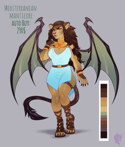 audiovideomeow: manticore adopt! check her out http://www.furaffinity.net/view/24227492/ (forgot to post this earlier) 